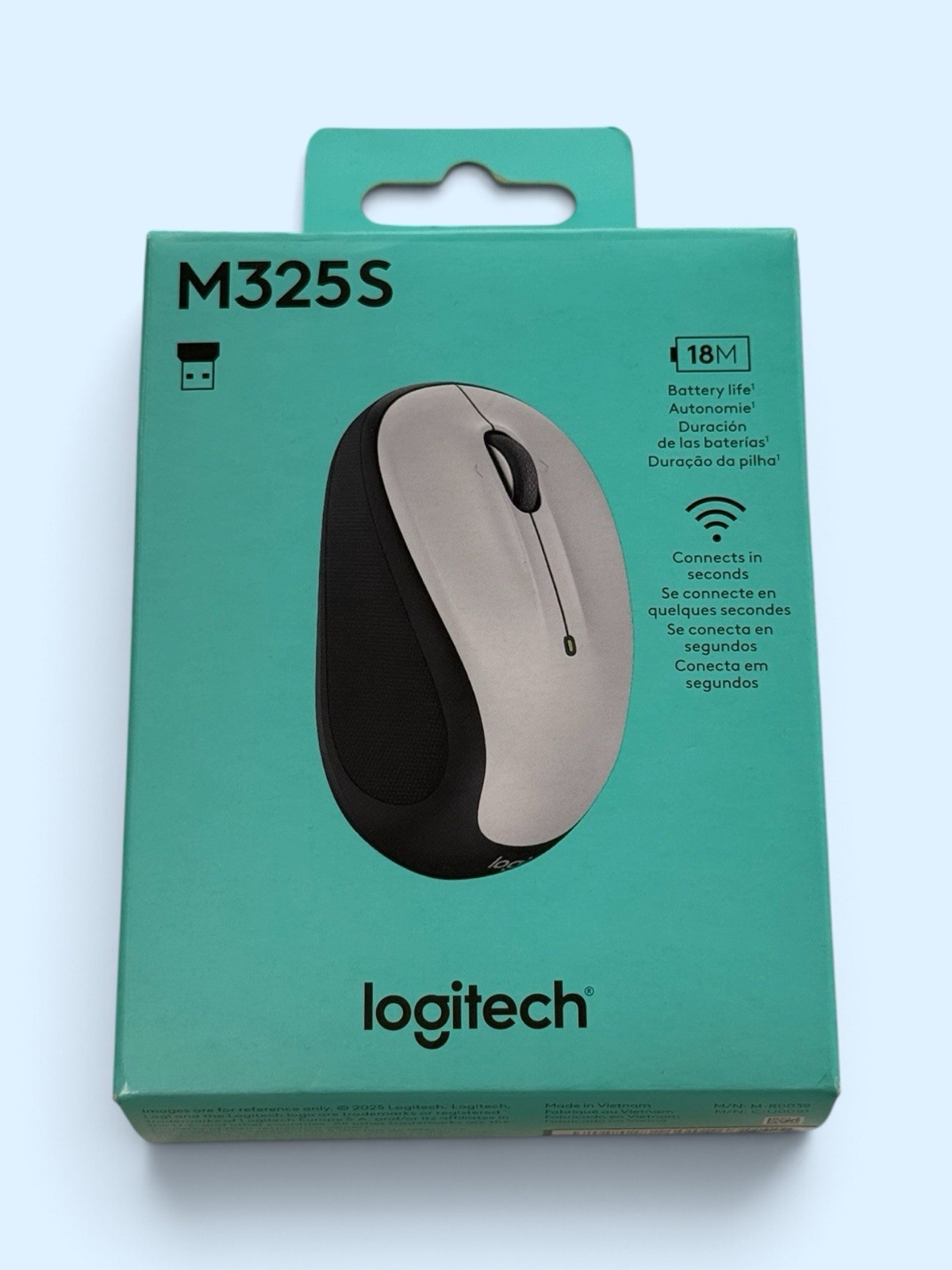 New Logitech M325S Wireless Mouse Compact Portable USB-A 18-Month Battery Black