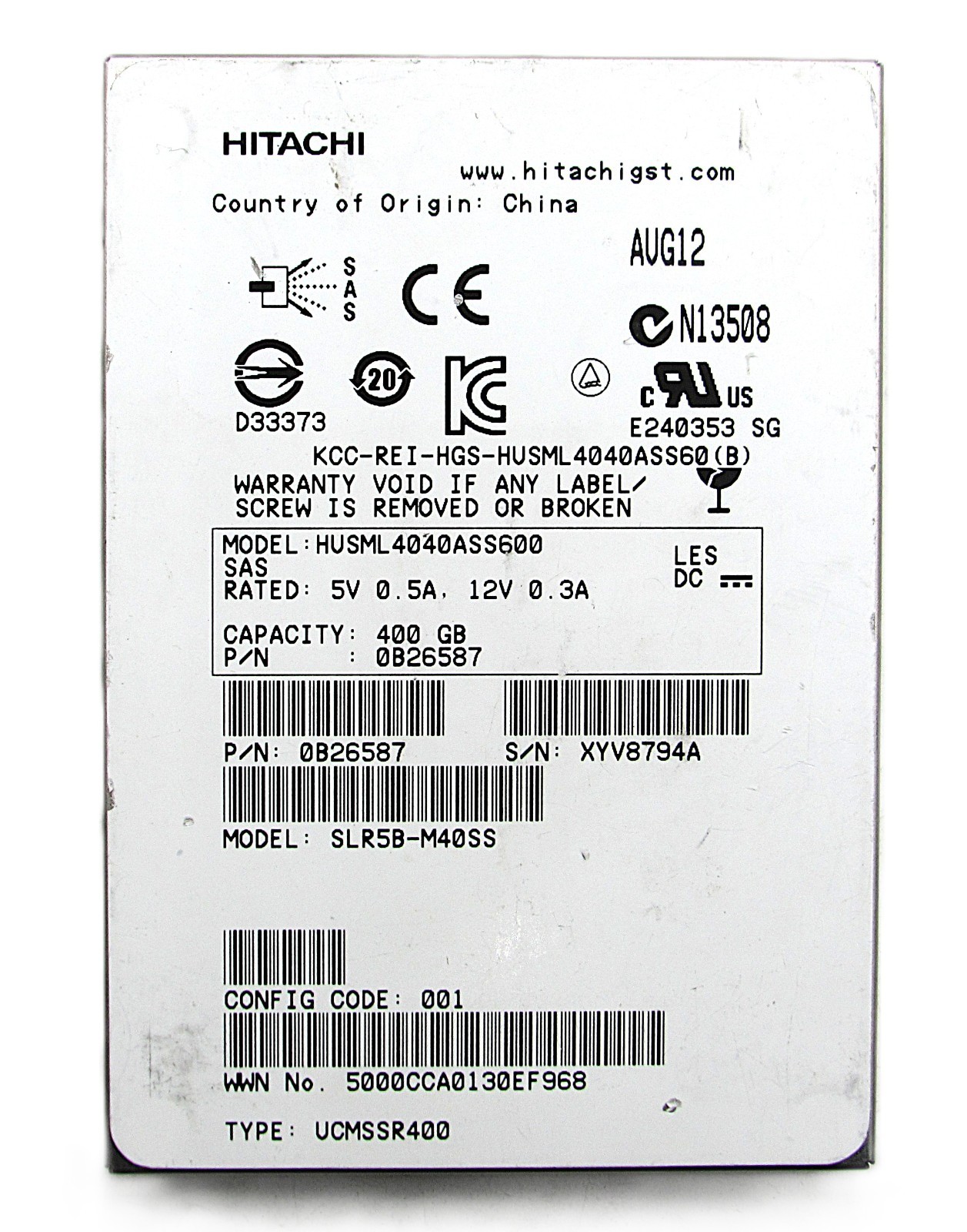 HUSML4040ASS600 Hitachi 400GB SAS 6G MLC SSD