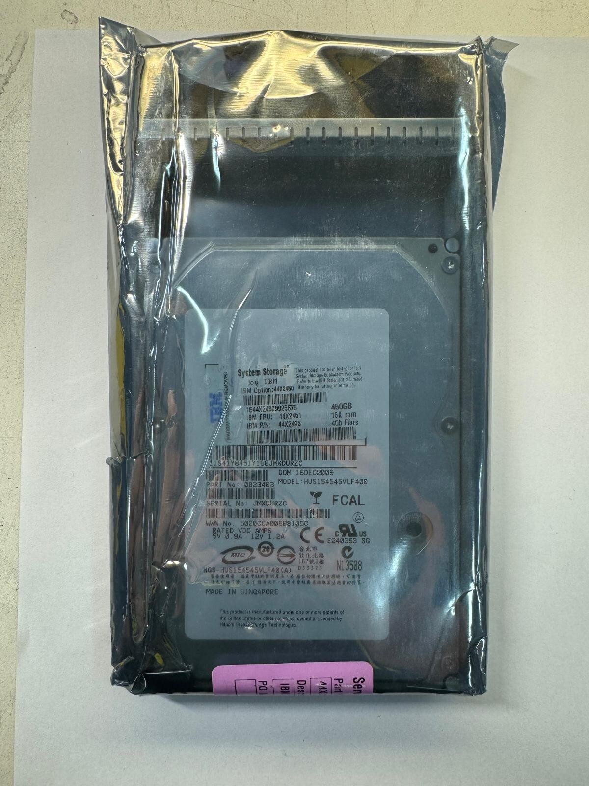 IBM 44X2451 44X2450 44X2495 1S44X2450 450Gb 15K 4Gb/s Fibre Channel 3.5" HDD