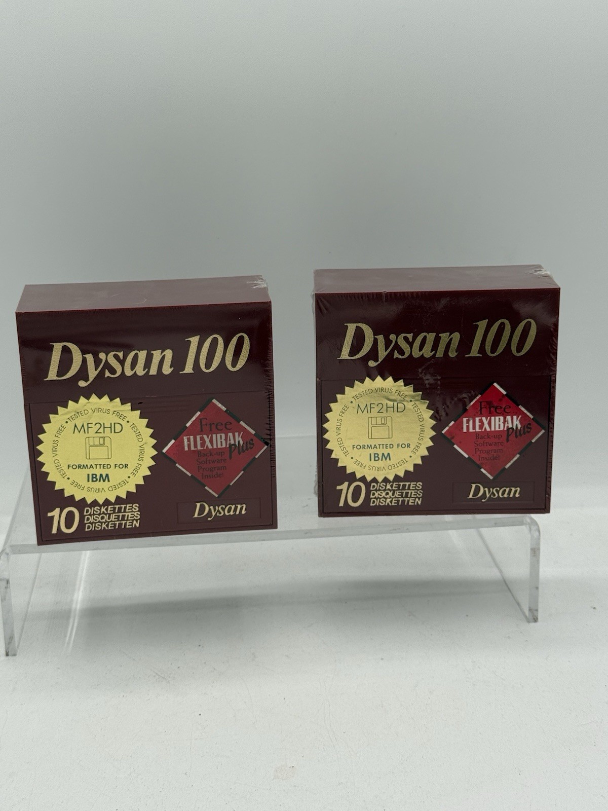Vintage Dysan 100 MF2HD 3.5 Floppy Disks IBM Flexibak Plus Lot of 2 Sealed-20