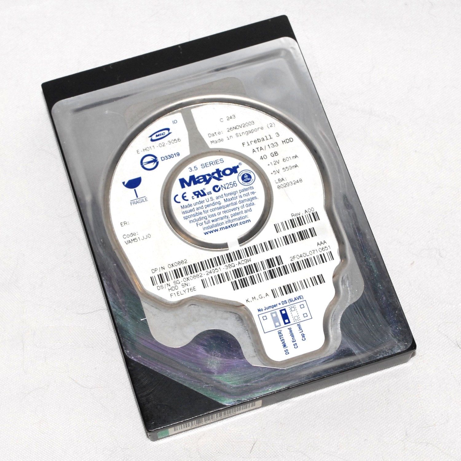 IDE Hard Drive Maxtor Fireball 3 40GB