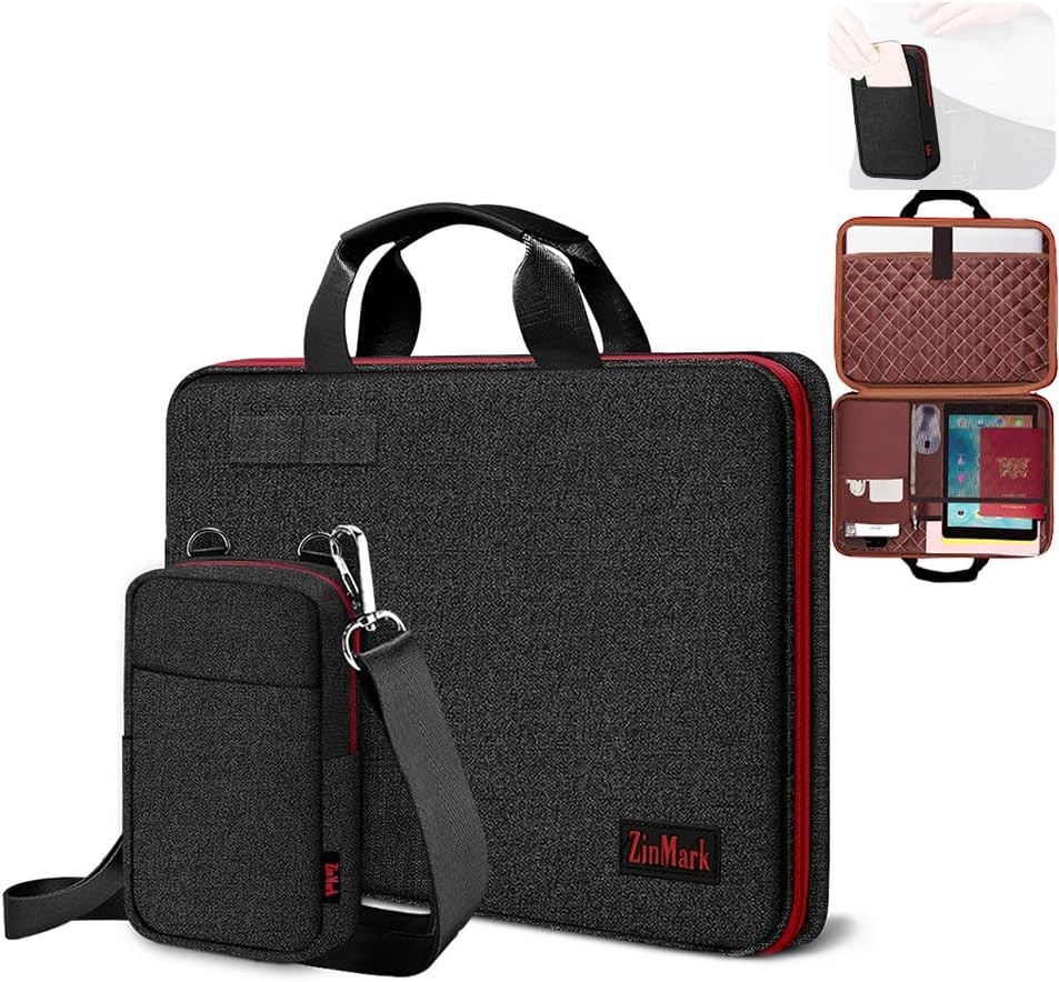 ZINMARK 15.6 Inch Laptop Briefcase with Military-Grade Protection & Removable Ba