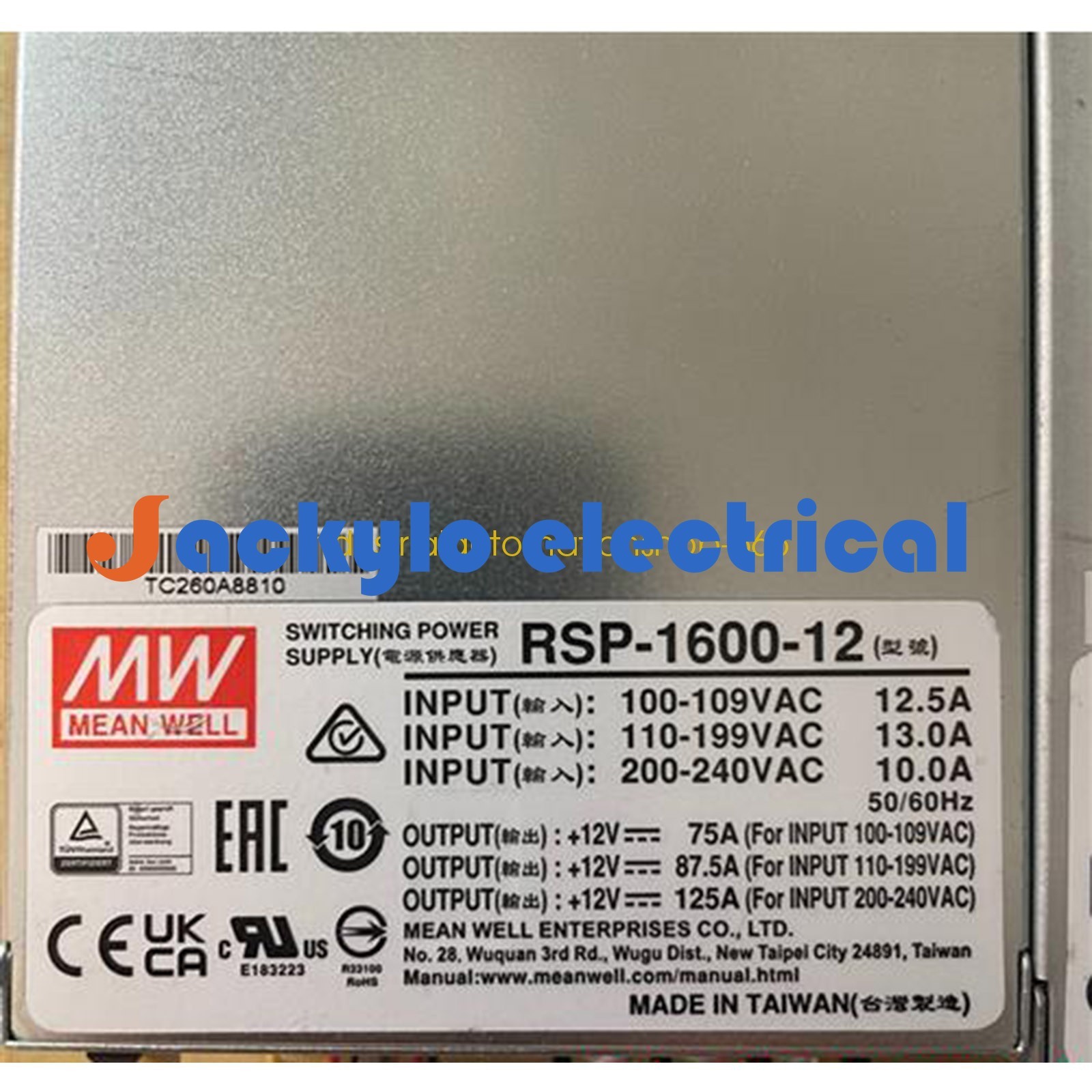 1PCS New MEAN WELL RSP-1600-12 Power Supply Via DHL or FedEX