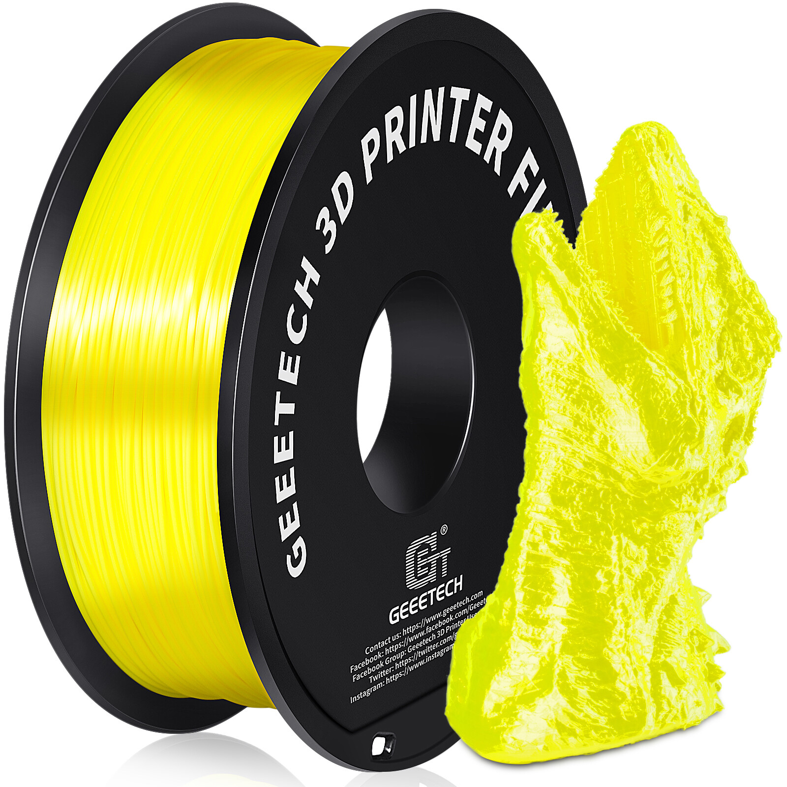 10pcs GEEETECH Silk PLA Filament 3D Printer Filament PLA 1kg/Roll Spool Yellow