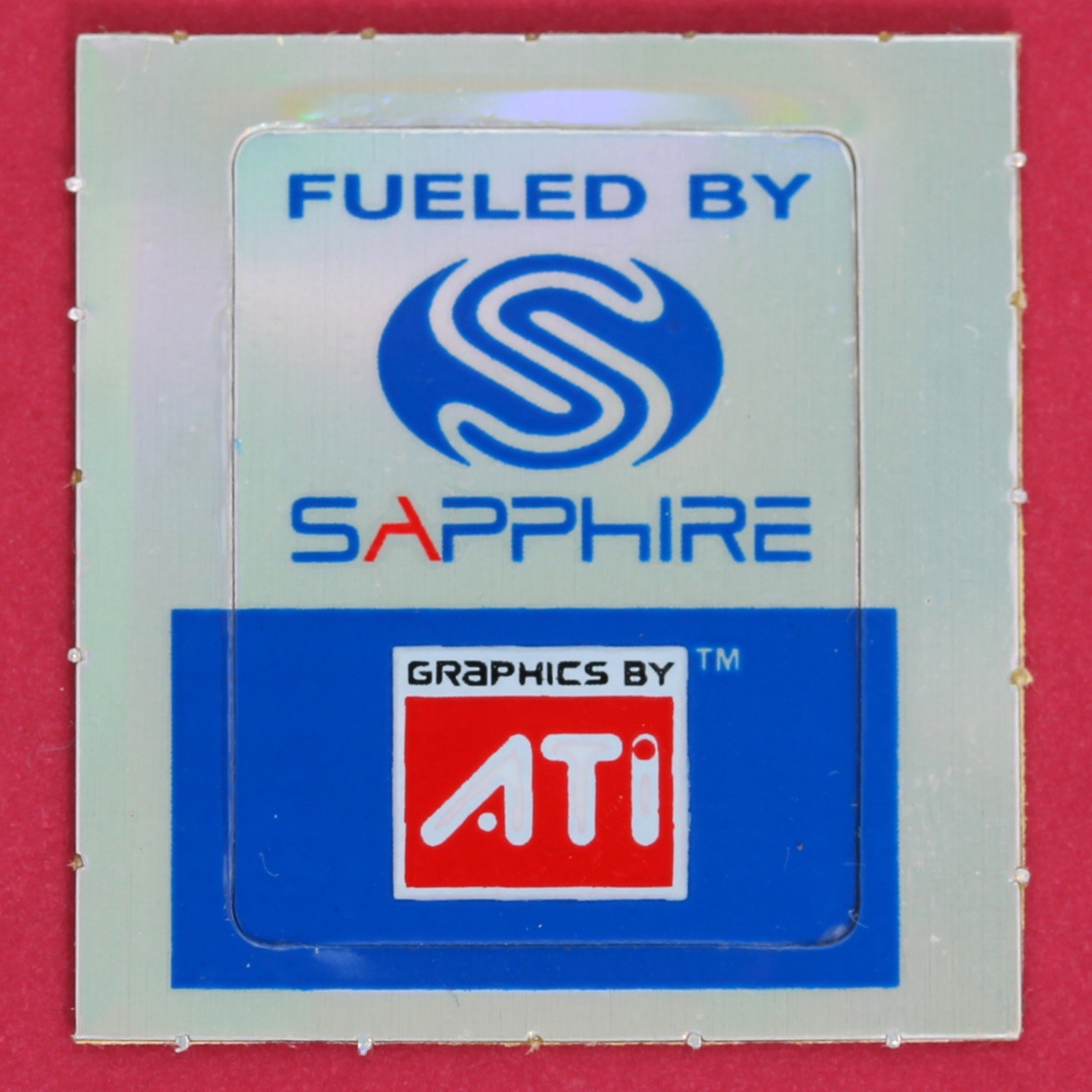 Original Fueled By Sapphire "Graphics By ATi" Case Badge Sticker 1990s 2000s