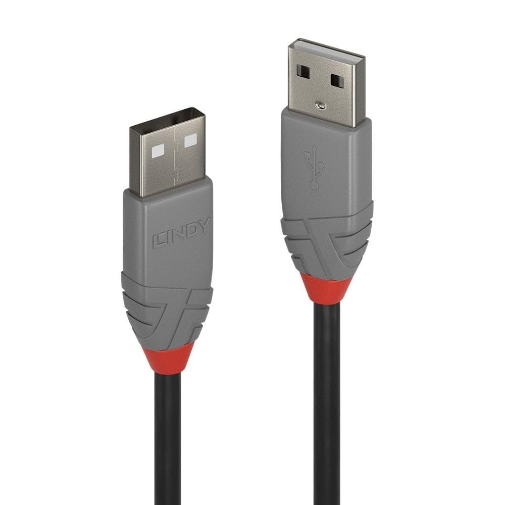 LINDY 36691 USB 2.0 Type A to A Cable, Anthra Line - Black, 0.5m