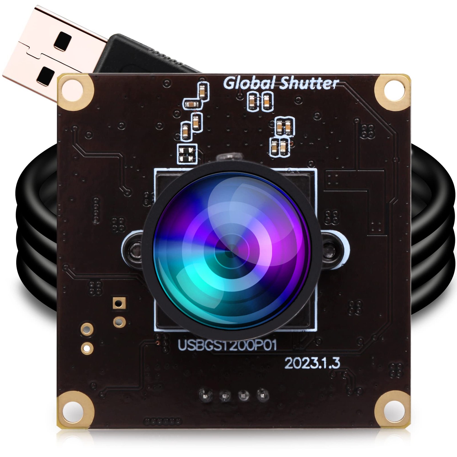 ELP High Speed Wide Angle Global Shutter USB Camera Module for Computer 1080P...
