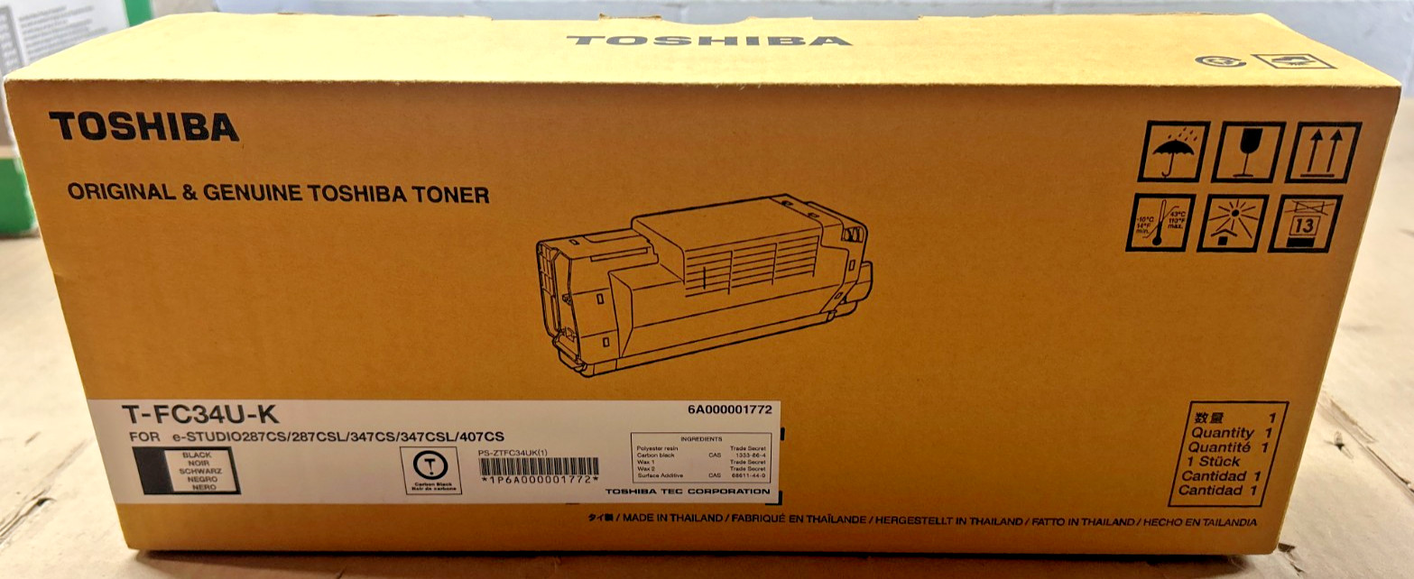 Genuine Toshiba TFC34UK / T-FC34U-K Black Toner Cartridge, e-Studio 287CS/347CS