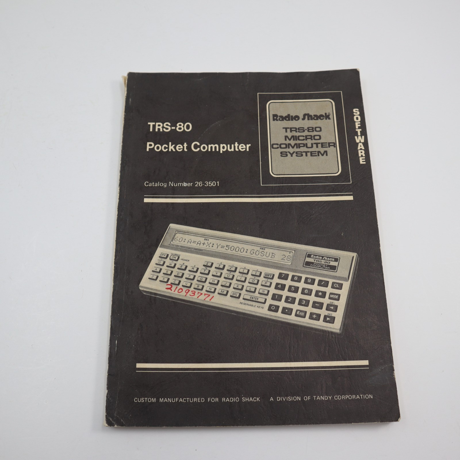 Vintage Radio Shack TRS-80 Pocket Computer  Reference Manual 26-3501 Software