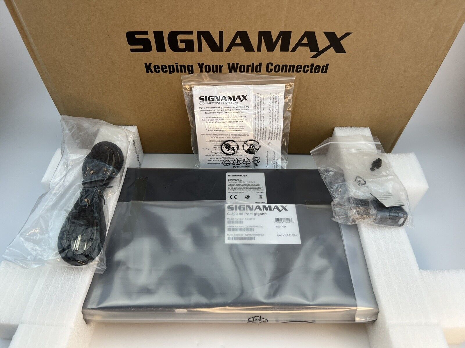 Signamax SC30010 C-300 48 Port Gigabit PoE+ Full Power Managed Ethernet Switch