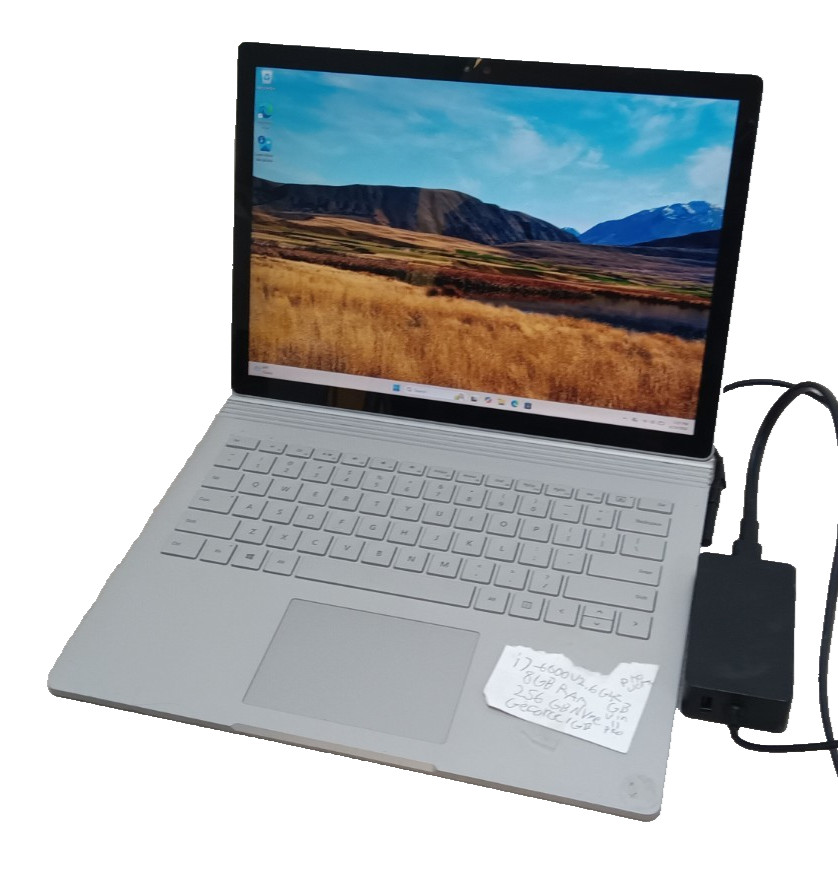 Microsoft Surface Book 1 i7-6600U 2.6GHz 8GB RAM 256GB NVME GeForce 1GB Win11