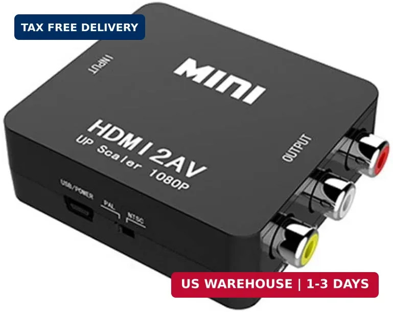 HDMI to RCA, HDMI to AV Converter 1080p 3RCA CVBs Composite Video Audio Converte