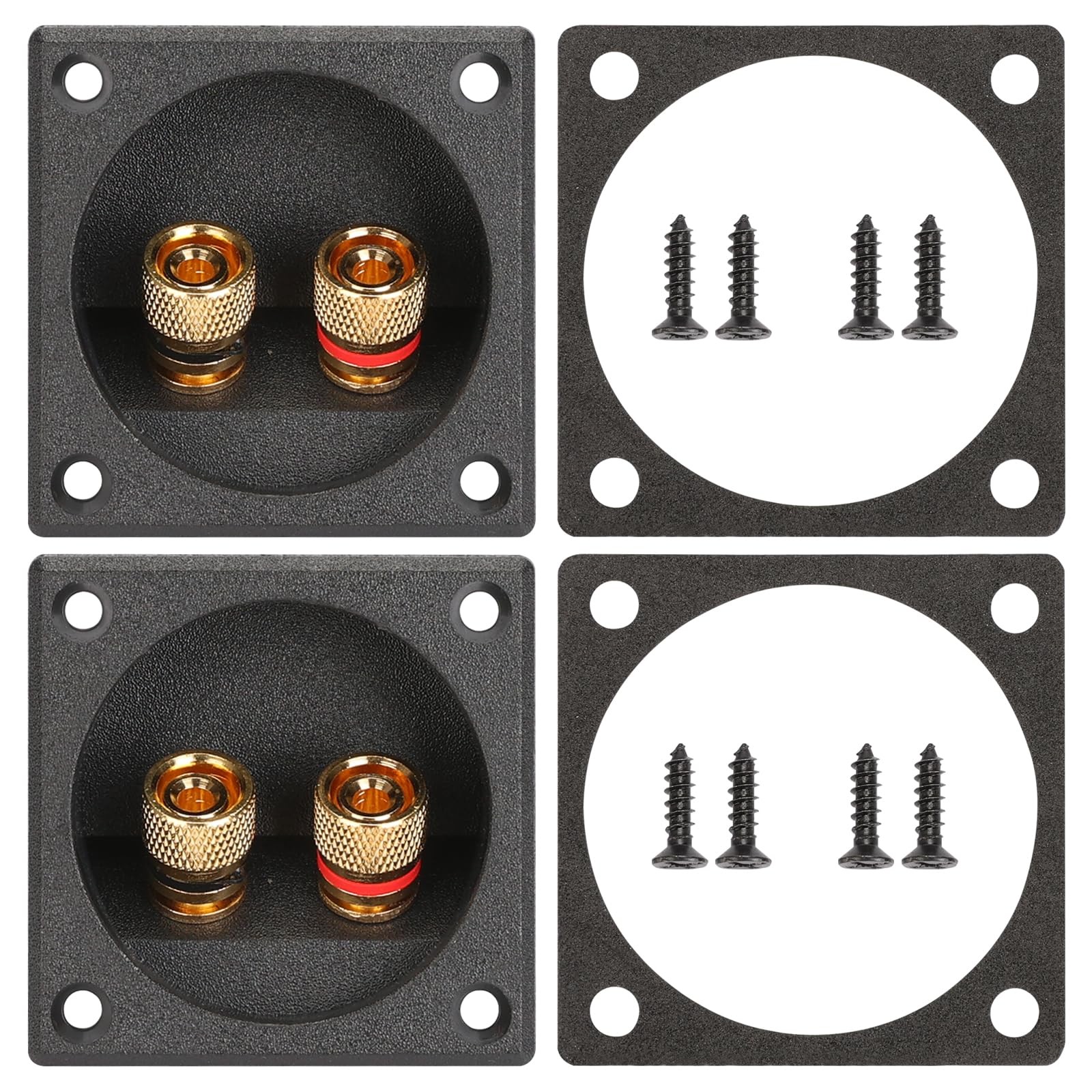 2.2 in Square ScrewType Speaker Box Terminal, 2 Pack