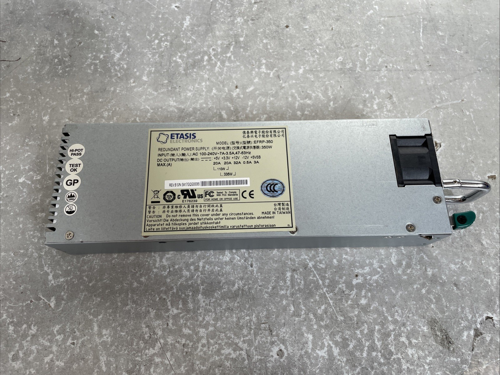 ETASIS EFRP-350 350W Redundant Server Power Supply SnapServer DX2