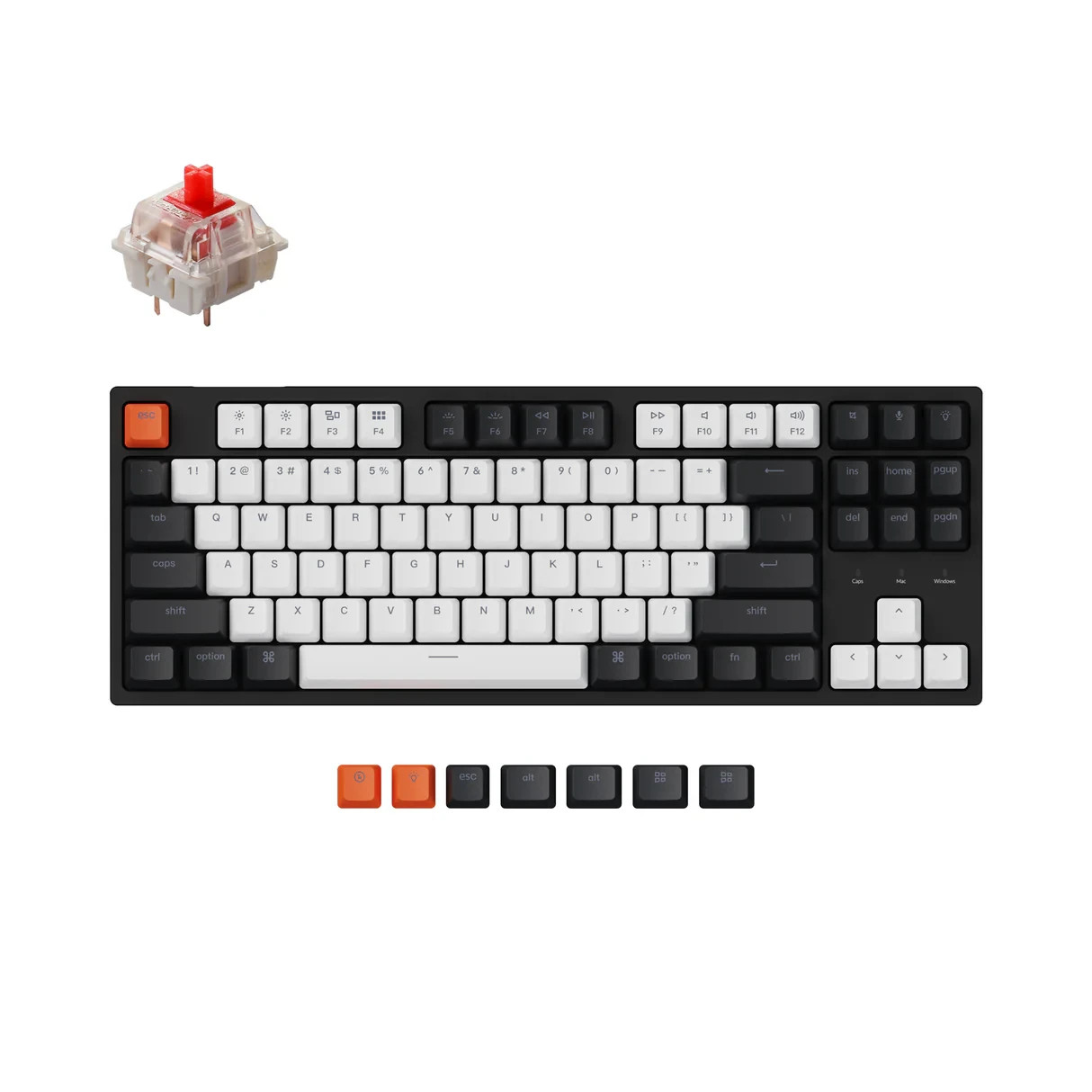 Keychron K2 Wireless Mechanical Keyboard V2 (C1H, Red Switches, RGB Backlight)