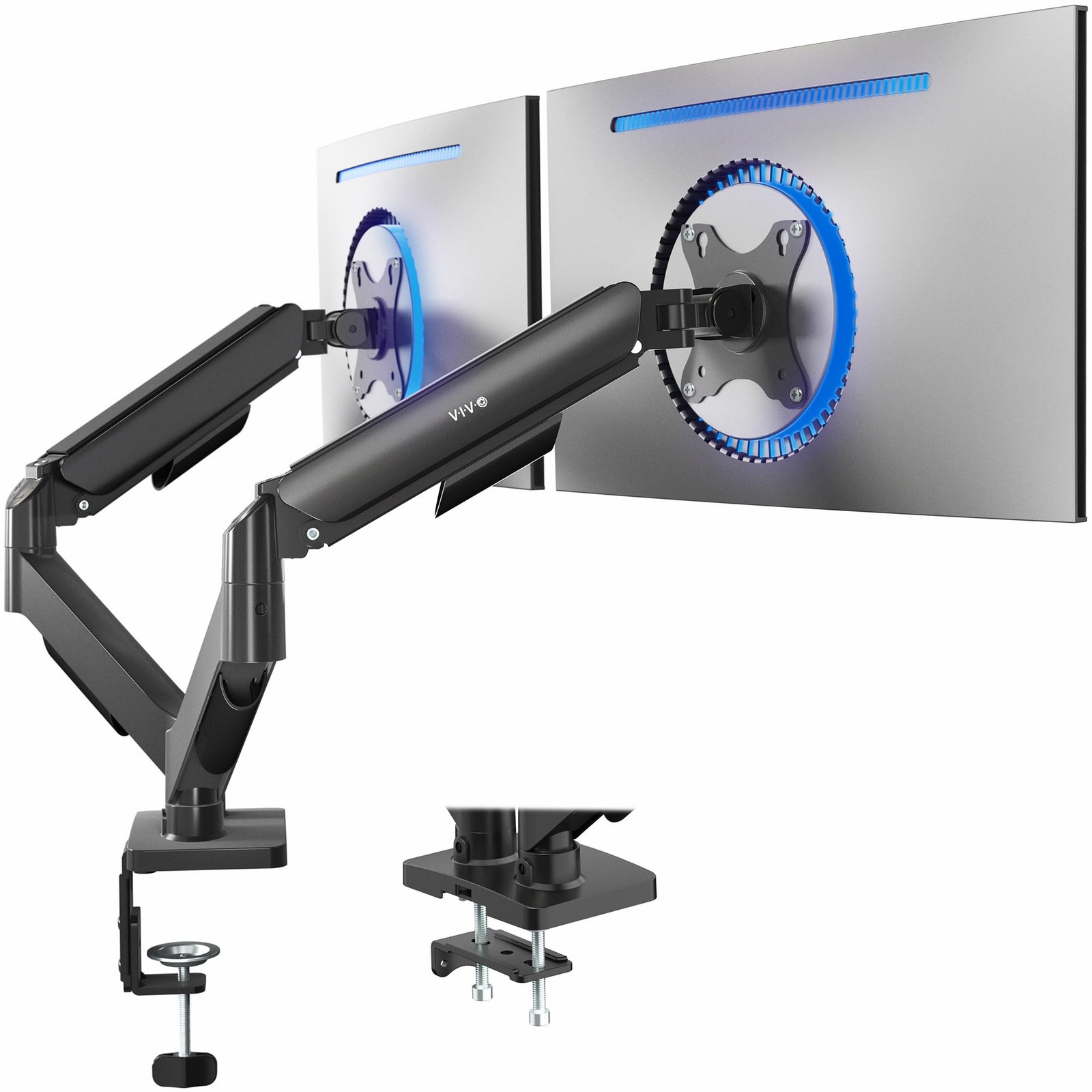 VIVO Dual Monitor Stand, Fully Adjustable Arms for 17 to 32 Mount, Black
