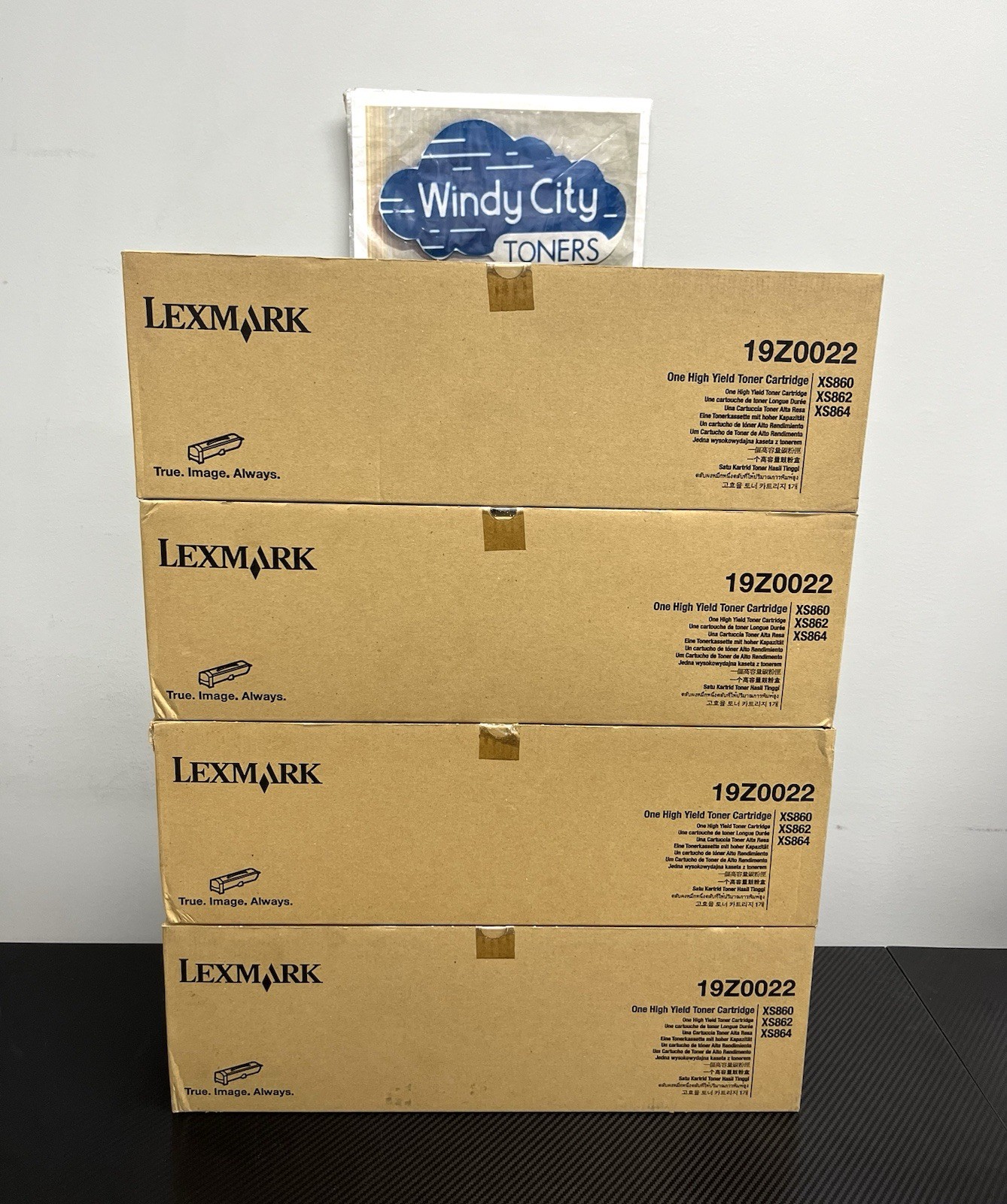 Lexmark 19Z0022 Lot of 4 Black High Yield Toner Cartridge XS860 XS862 XS864 New