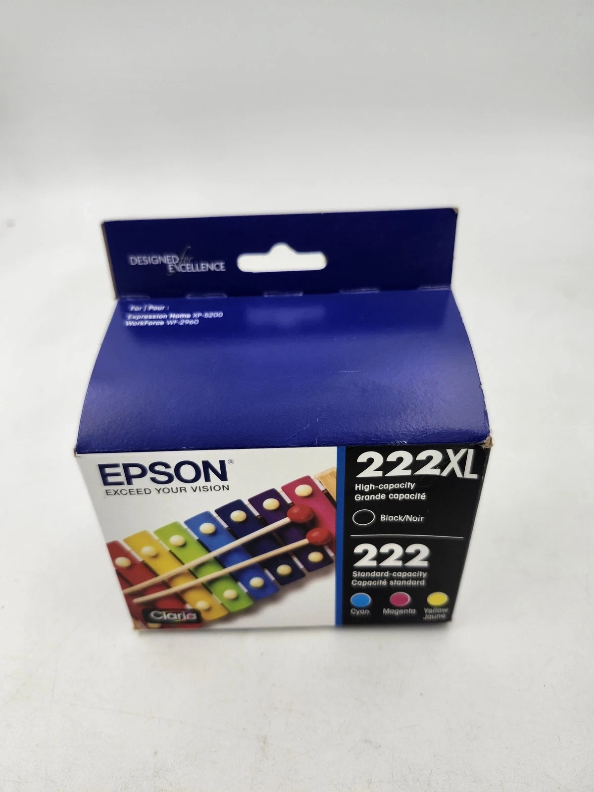 Epson Genuine 222XL Black 222 CMY Ink Cartridges T222XL-BCS