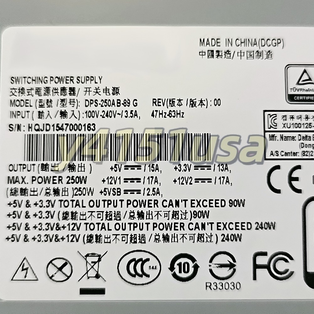 1pcs Switching Power Supply 80 Plus Bronze 250W For DPS-250AB-89G Free delivery