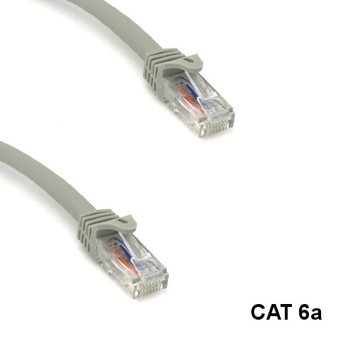 Kentek Gray 25ft Cat6A UTP Cable 24AWG 600MHz RJ45 Ethernet Router Pure Copper
