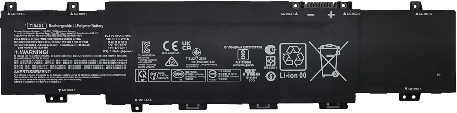 NEW 4 Cell  55.67Wh 15.12V TI04XL Battery for HP ENVY 17-cr0000 17-cr 17-cr1000