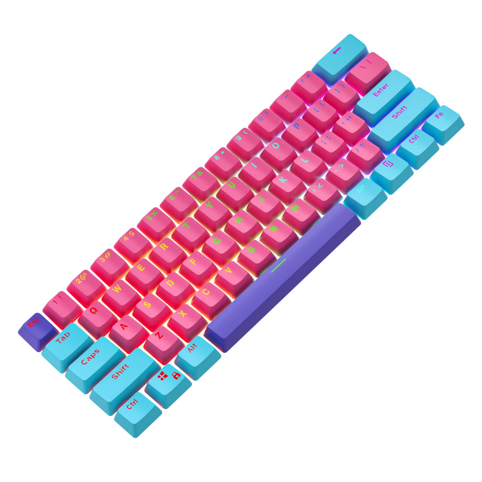104Key Backlit PBT Keycaps Ahri Gaming Keyboard Replacement MX Switches OEM