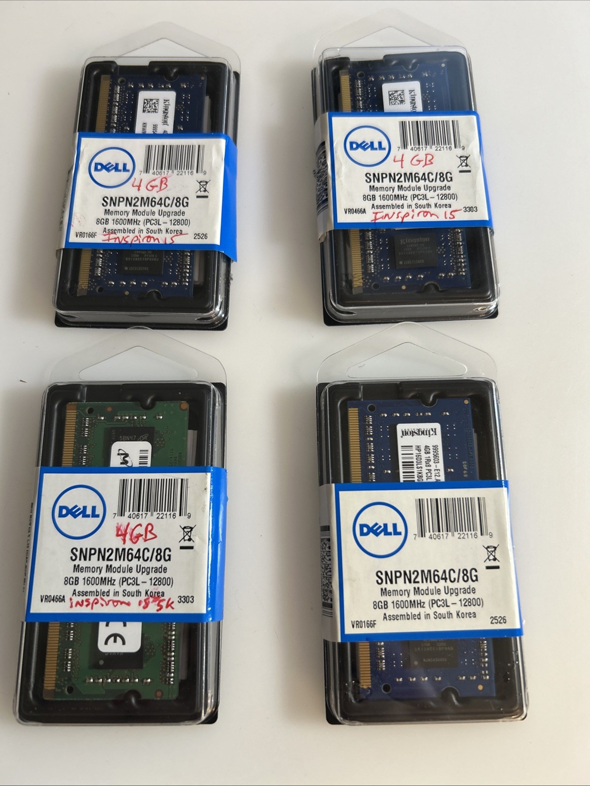 Dell Memory Module Miscellaneous Lot of 4 Untested abbs