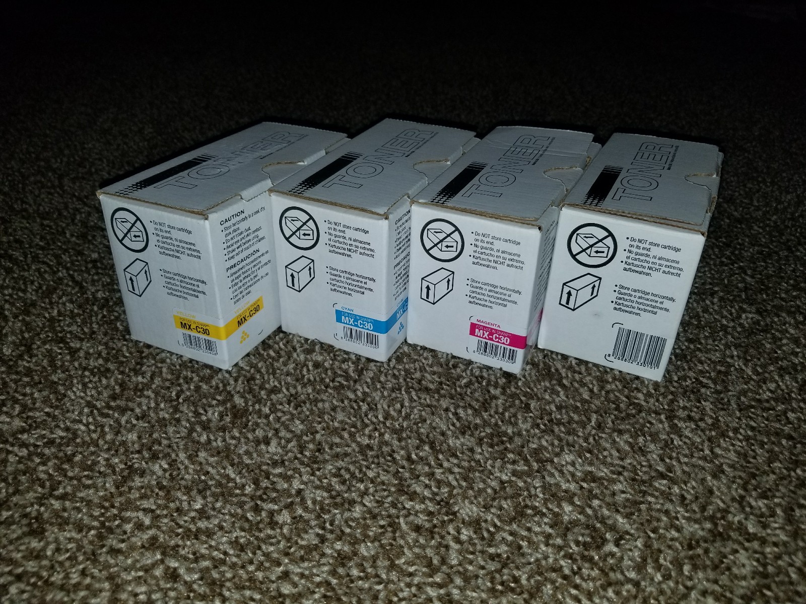 Set Compatible MX-C30NTB C M Y Toner Cartridge For Sharp MX C250 C300P C300W