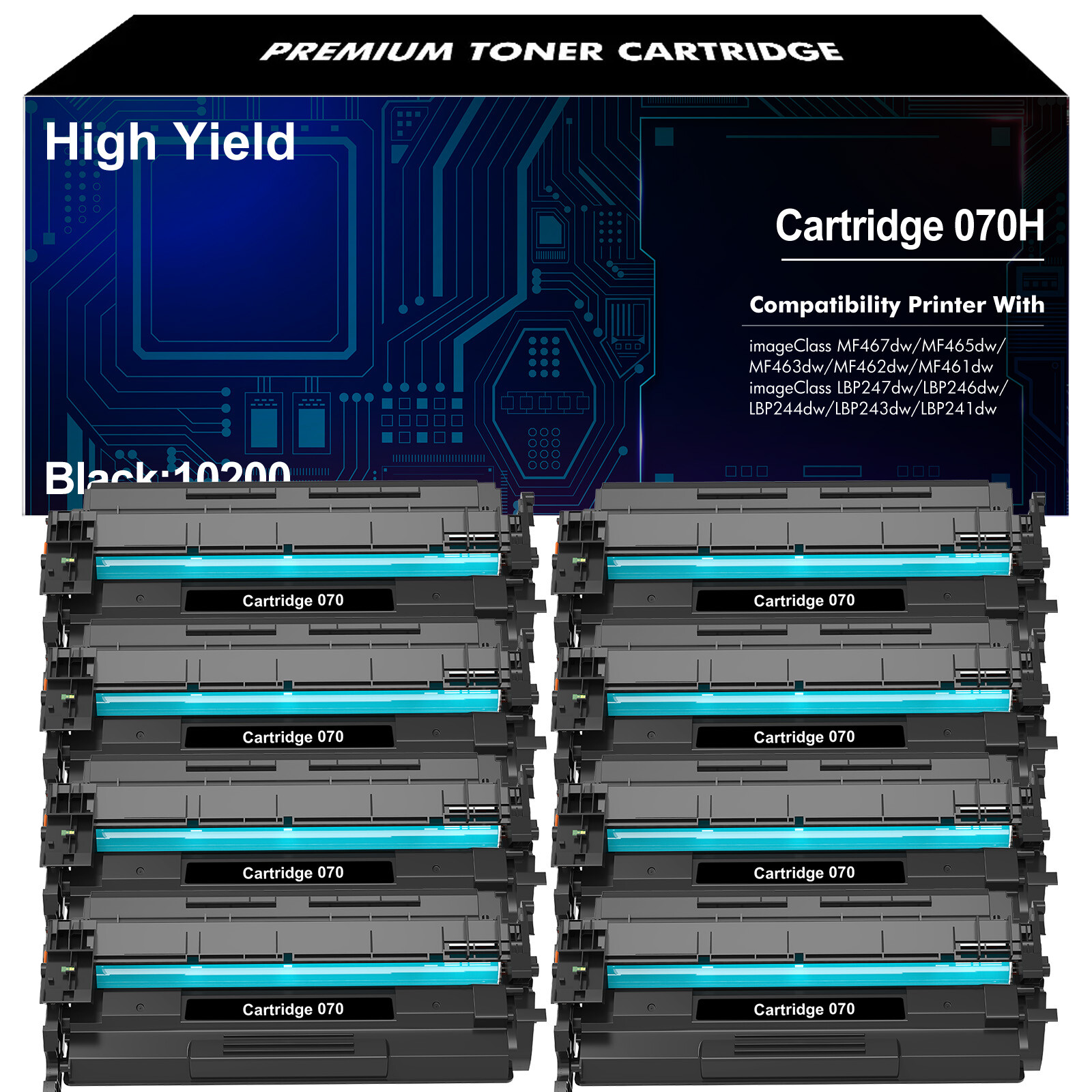 8PK 070H Toner for Canon CRG070 ImageCLASS MF467dw LBP241dw LBP243dw LBP244dw