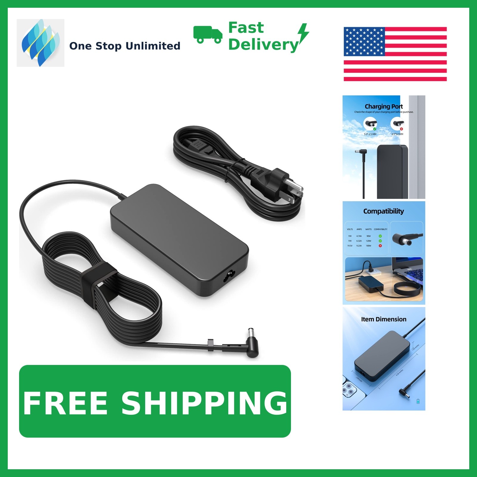 Superer 120W AC Charger for Asus Rog GL753 GL752 Gaming Laptop Adapter