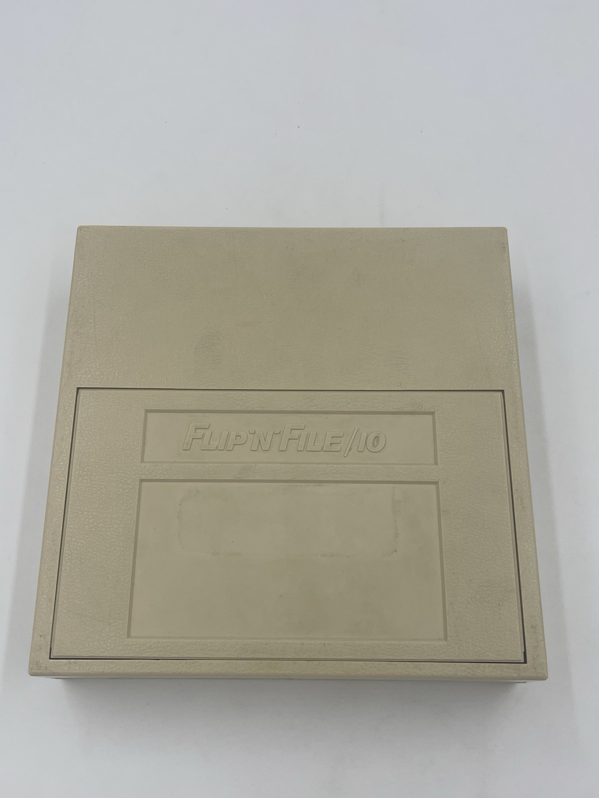 Vintage Flip N File 10 Beige Diskette Disk Holder Case Storage Box