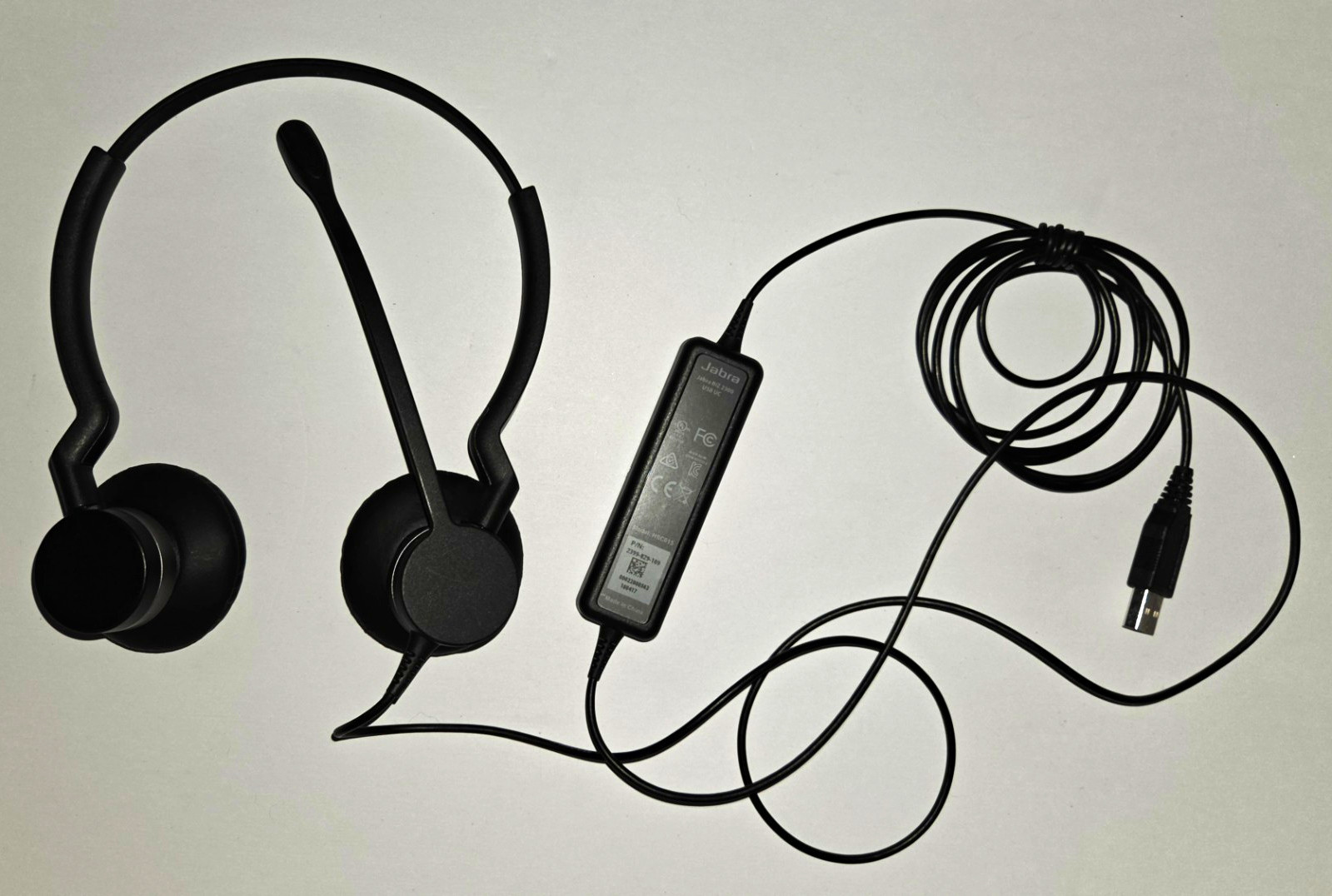 Jabra BIZ 2300 USB UC Dual Ear Wired Headset Black Mute/Volume Controls