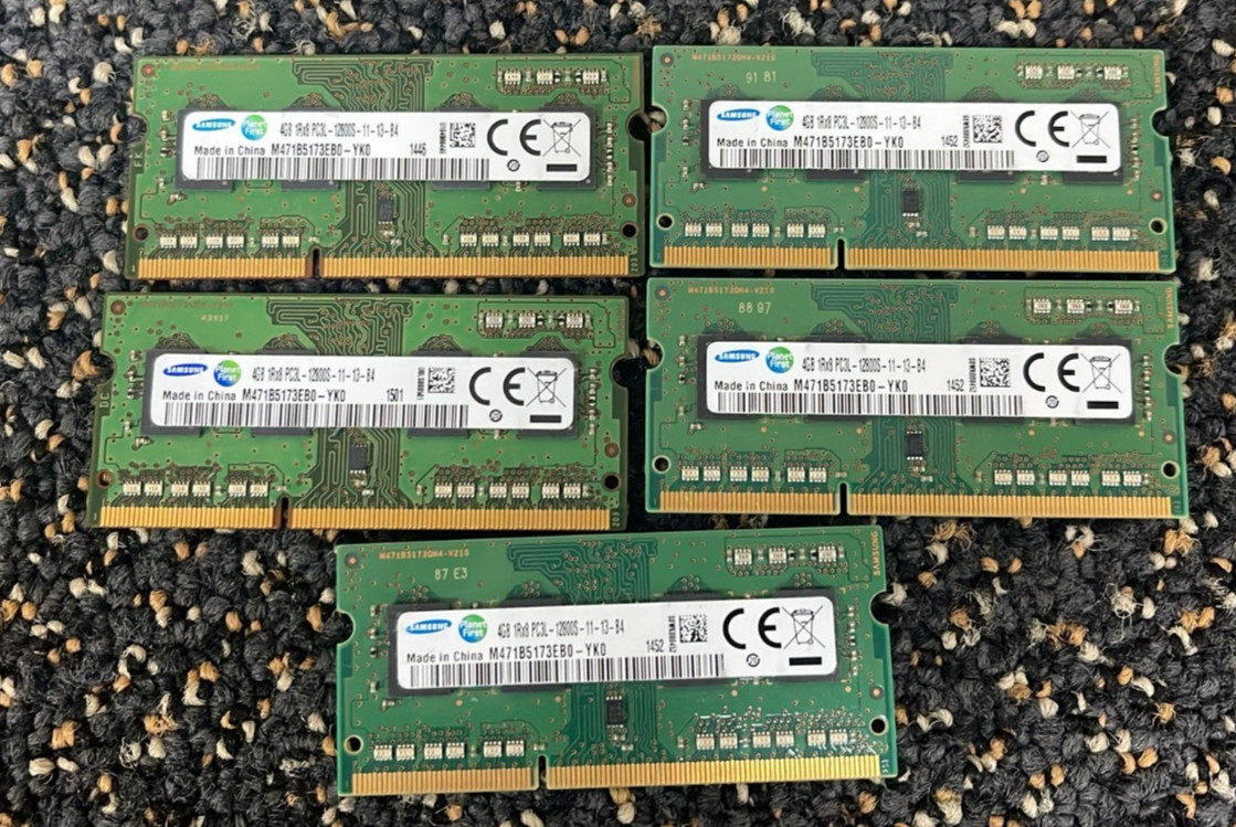 M471B5173EB0-YK0 Samsung 20GB (5x 4GB) 1RX8 DDR3 1600MHz PC3-12800S SODIMM RAM