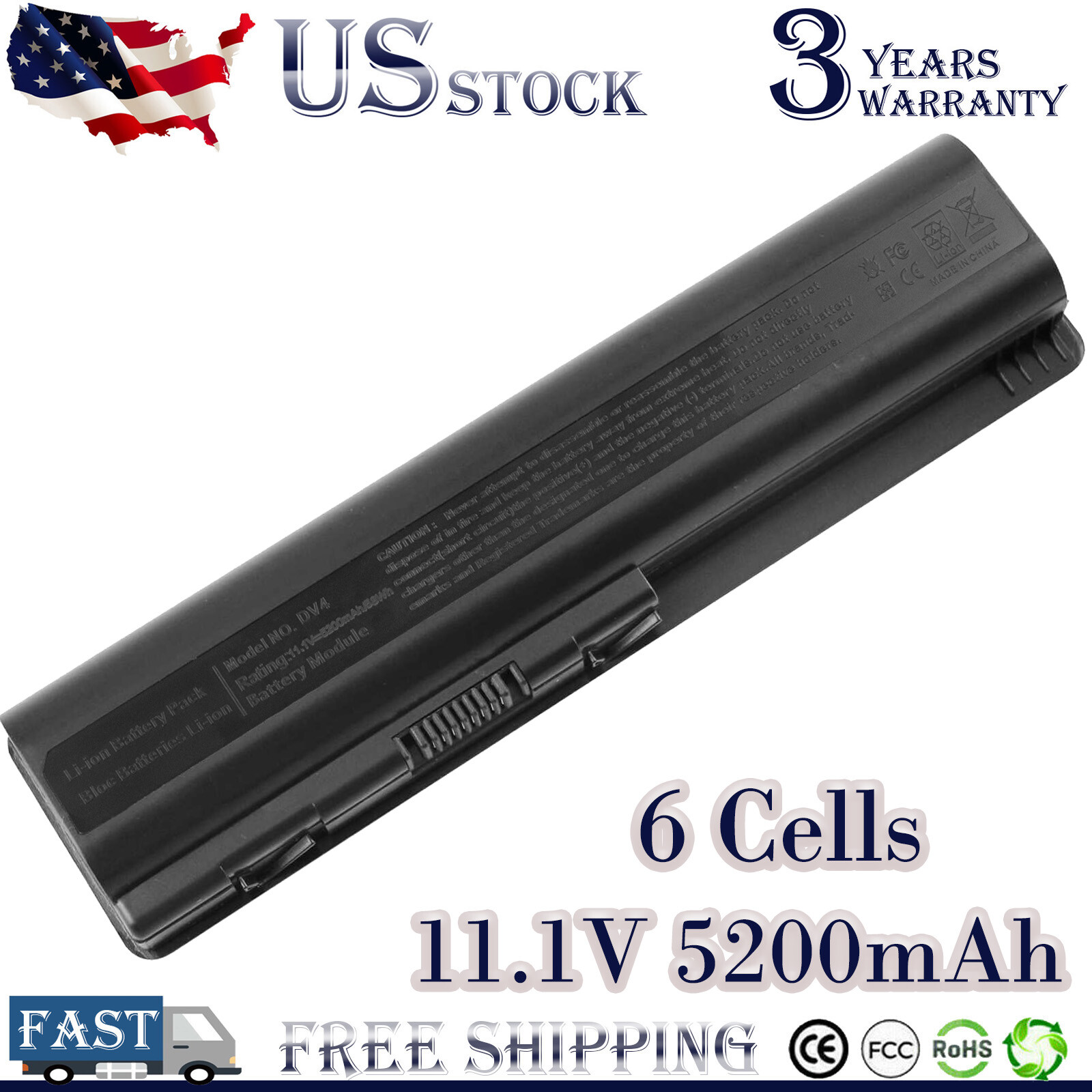 Battery For HP dv4 dv5 dv6 G50 G60 G61 G70 Laptop HSTNN-UB72 EV06 484170-001
