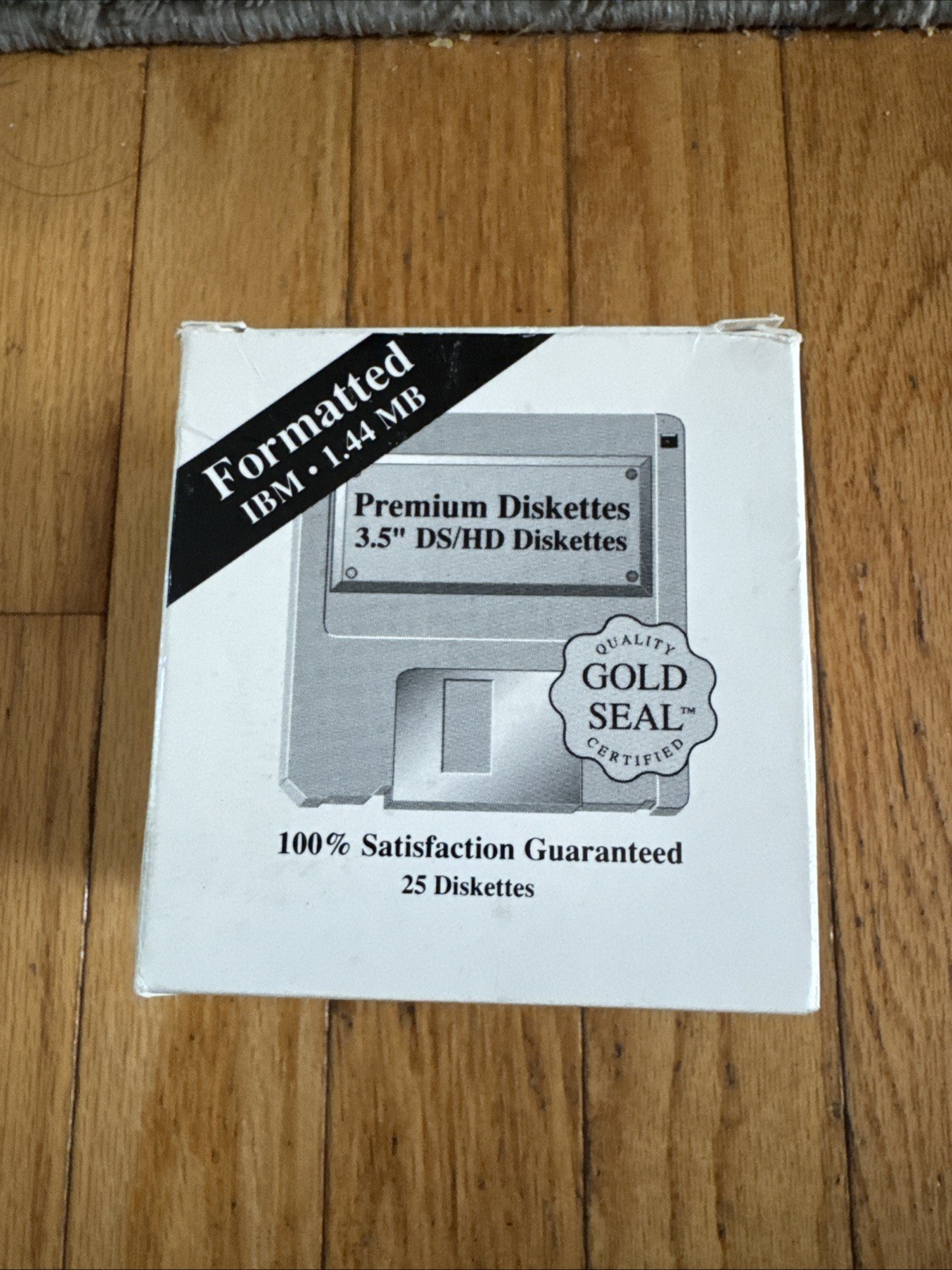 25 Premium Diskettes NEW 3.5” DS/HD Gold Seal Certified Formattted IBM