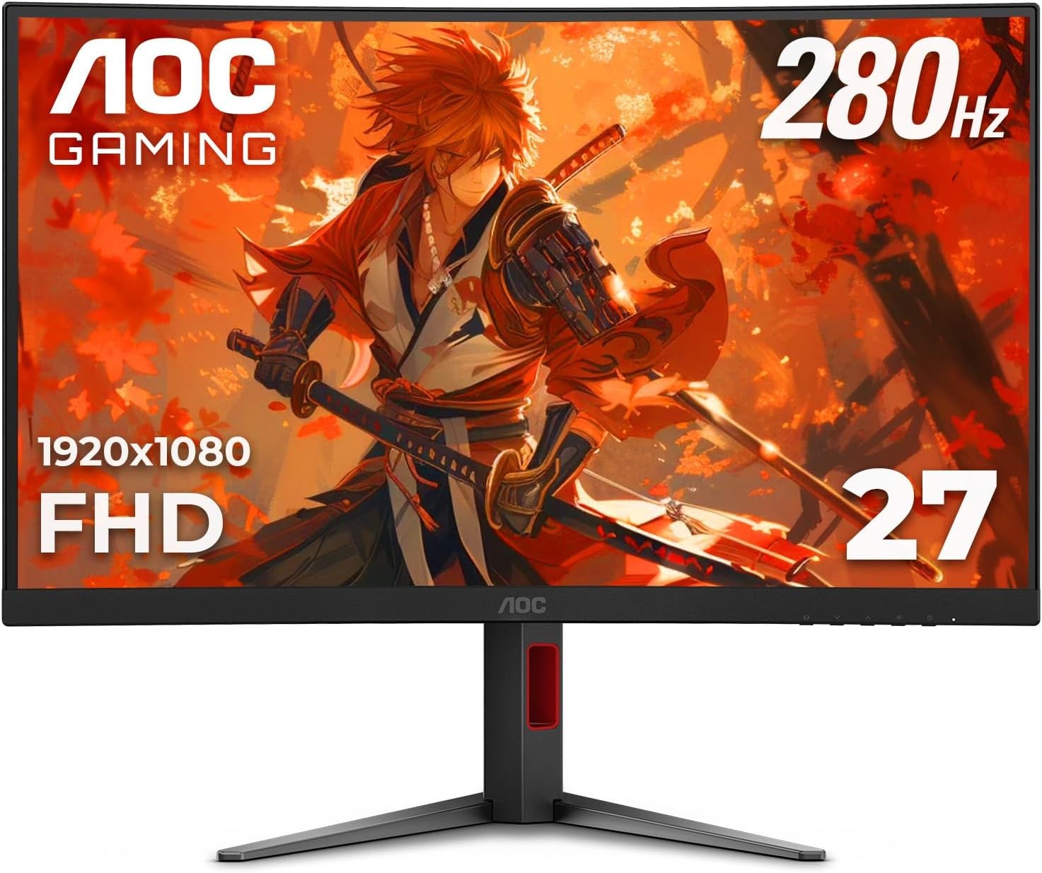 AOC 27 Curved Gaming Monitor 280Hz 0.3ms FHD FreeSync Premium HDR