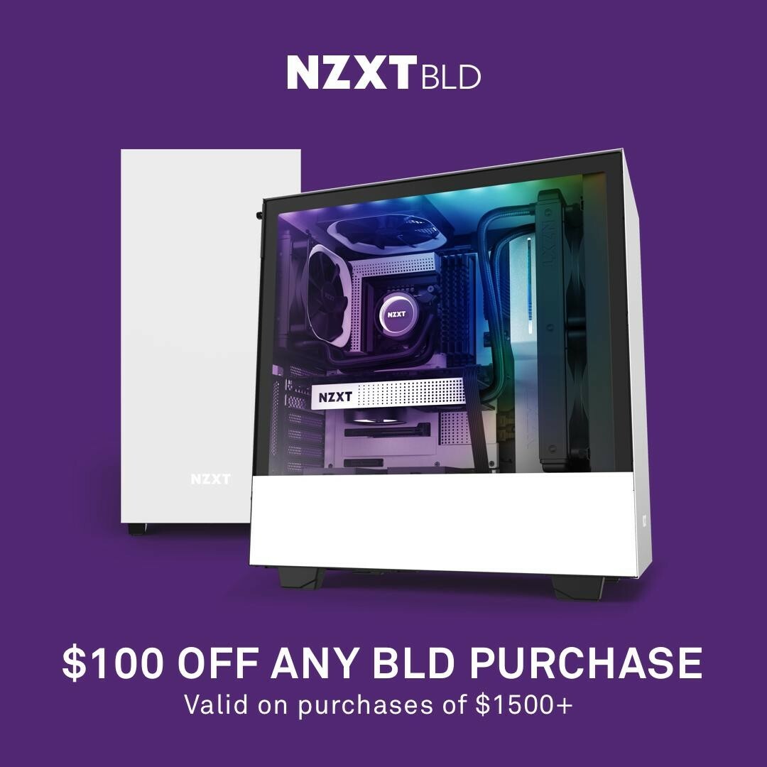 NZXT BLD new pc with keyboard. Specs: AMD ryzen 5 5600x, 1660 super, 16gb ram