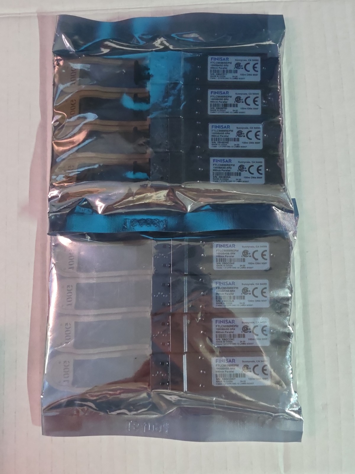 Lot of 8 NEW Sealed Finisar FTLC9558REPM 100GBASE-SR4 QSFP28 Transceiver Module