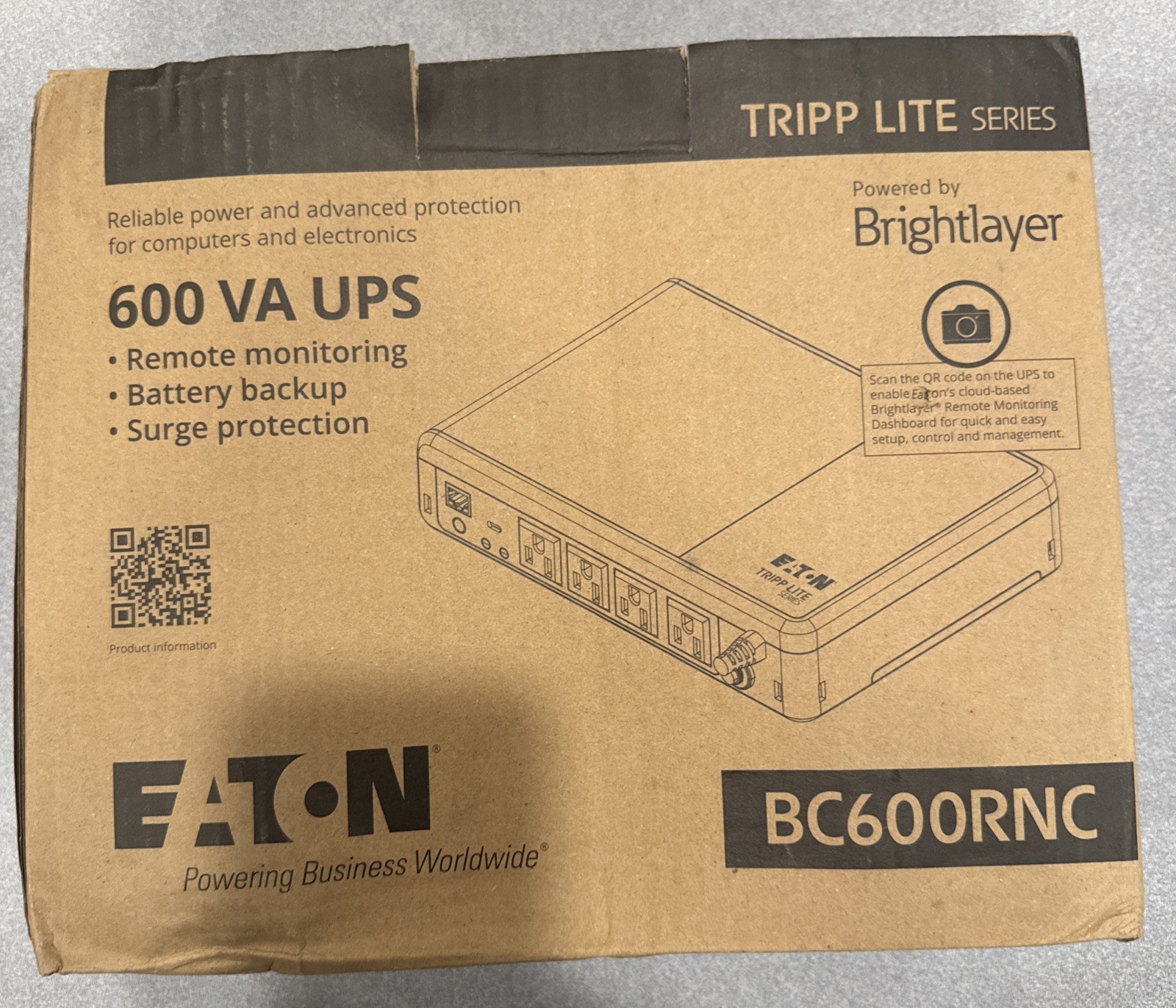 Eaton Tripp Lite Series UPS: Single Phase 600VA , 120V Input/output, 5-15p