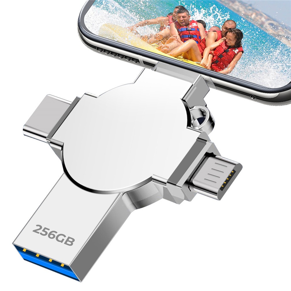 4in1 USB Flash Drive 256GB Memory Stick USB-C Photo Stick for Phone Androind