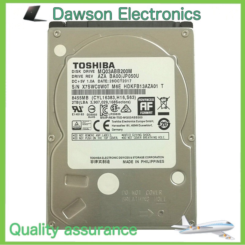 for Toshiba 2TB MQ03ABB200 5400RPM 16MB SATA 2.5" Laptop HDD 15mm