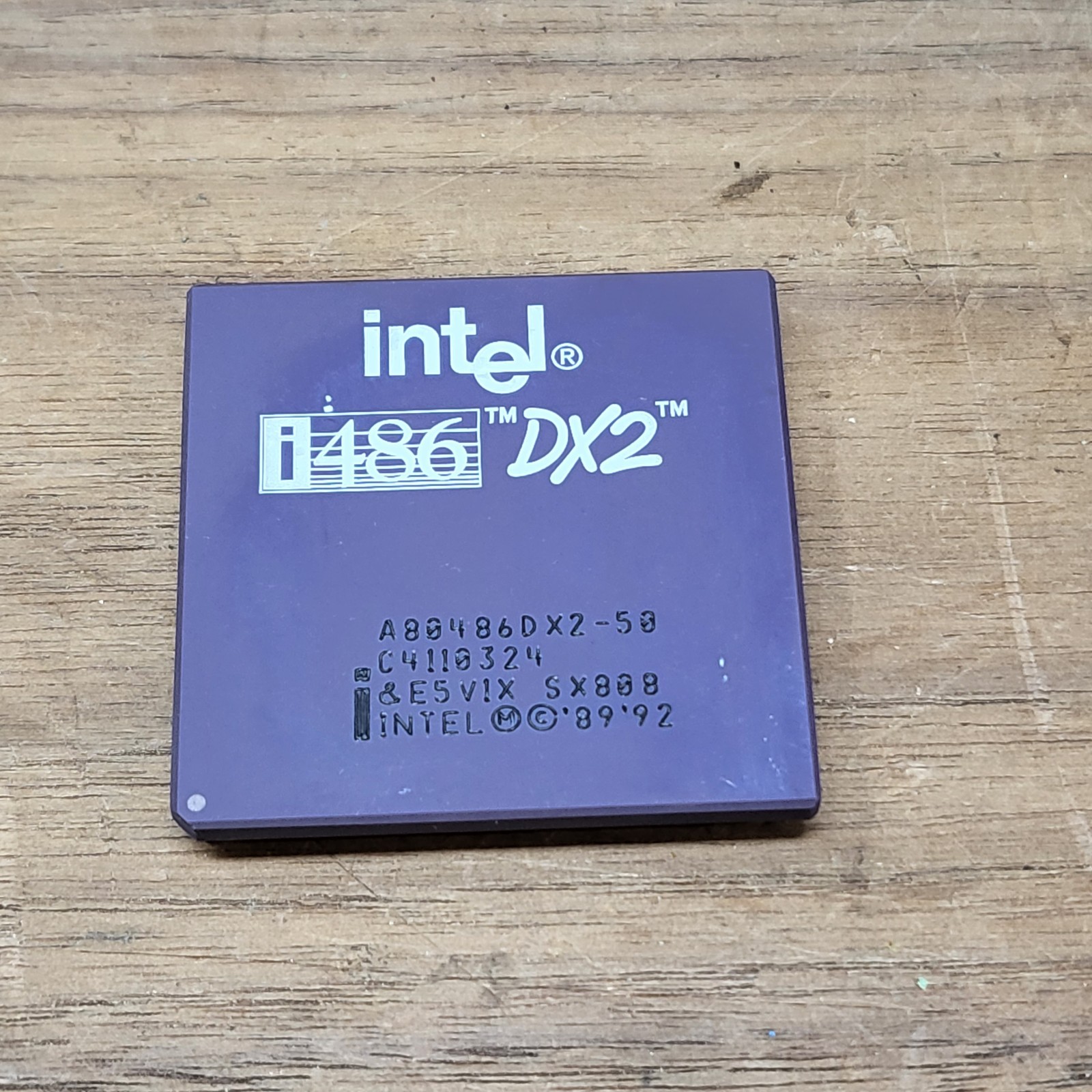 Intel i486 DX2-50 50MHz A80486DX2-50 SX808 Vintage 486 CPU Gold PGA168