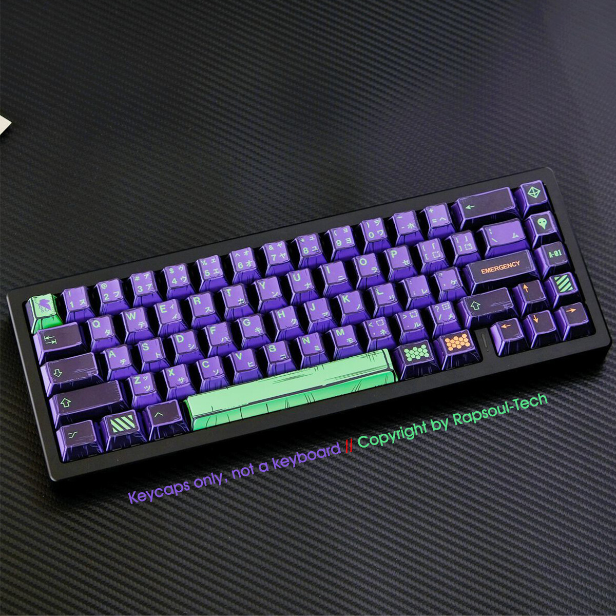 NEON GENESIS EVANGELION EVA-01 Mecha-01 PBT Keycaps for 60% Mechanical Keyboards