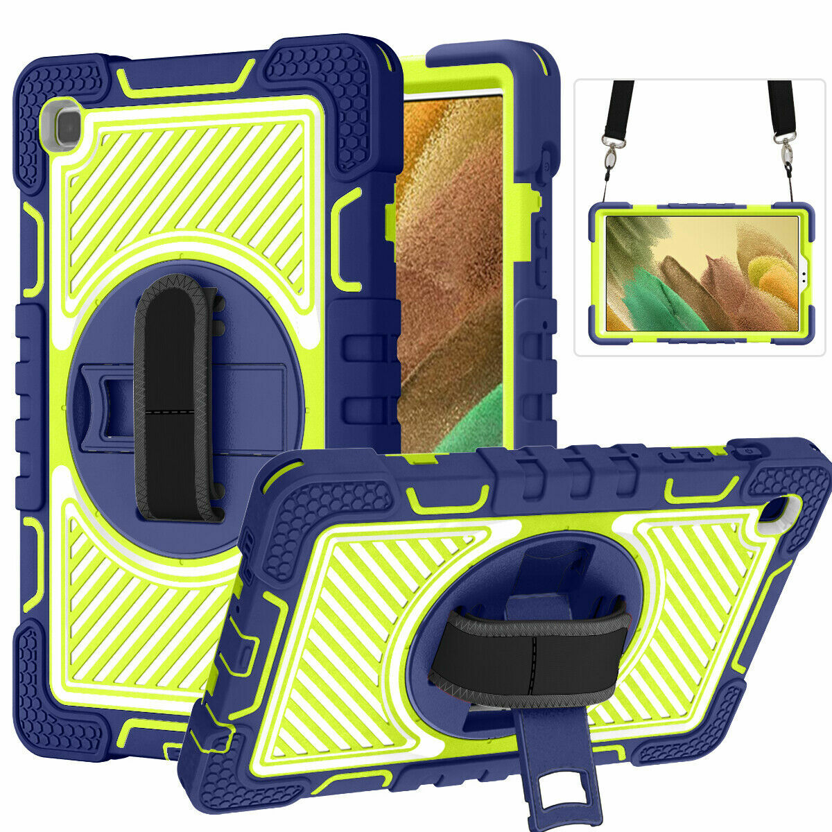 Shockproof Rubber Stand Case Strap Cover For Samsung Tab A7 Lite 8.7" T220 T225
