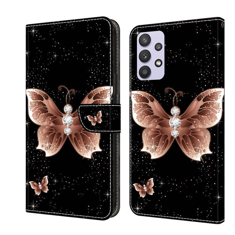 Butterfly Flower Wallet Flip Cover Case For S23 S22 Ultra S24 S25 Plus S23 FE