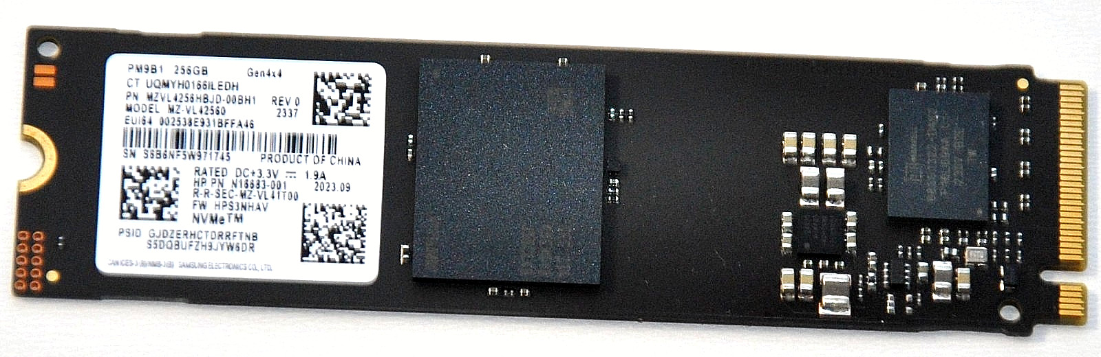 N16683-001, MZ-VL42560, SAMSUNG 256GB M2 2280 PCie NVME SSD (58142) A