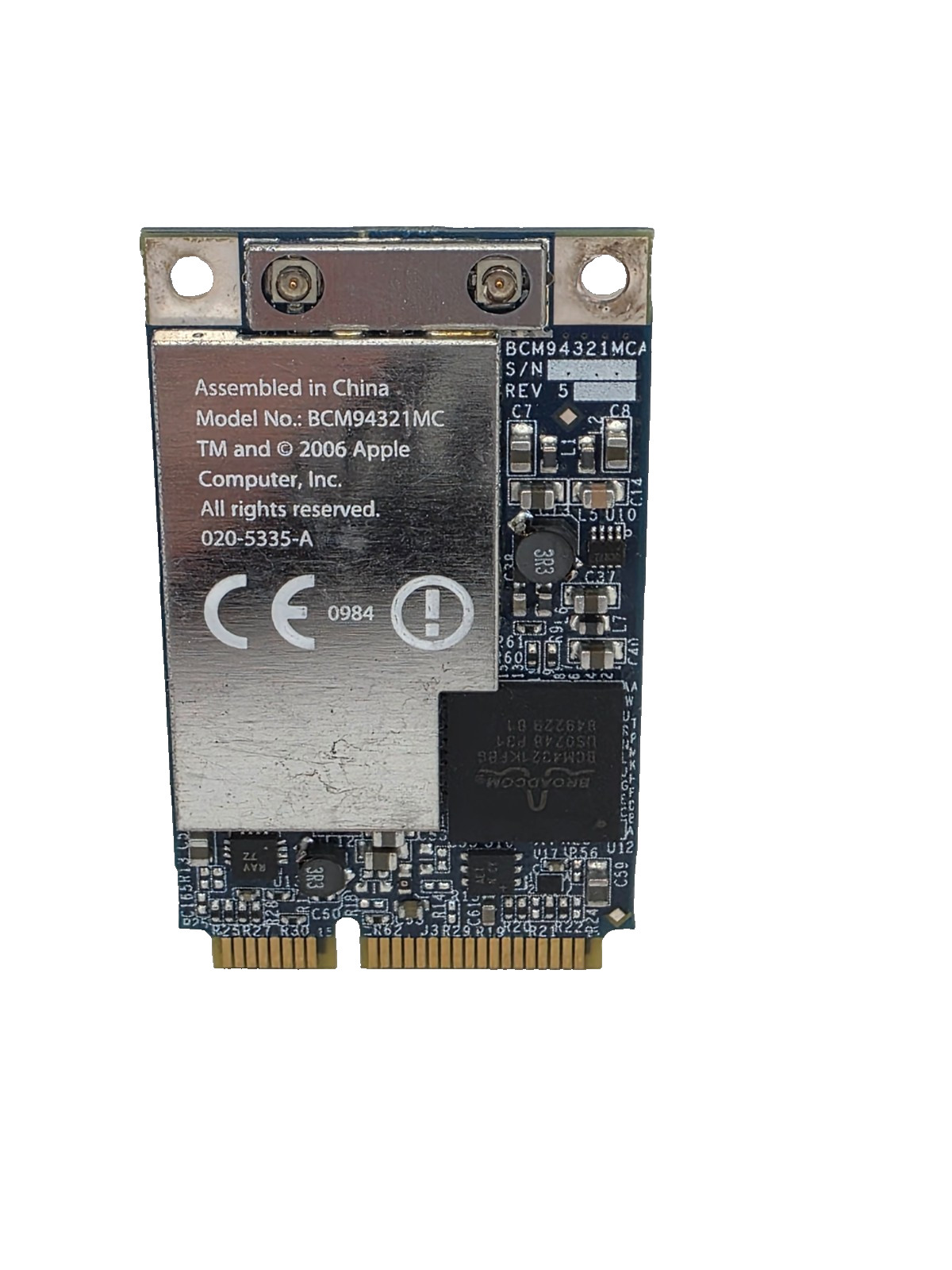 Apple Broadcom BCM94321MC Mini PCIe Wi-Fi AirPort Card 020-5335-A Tested