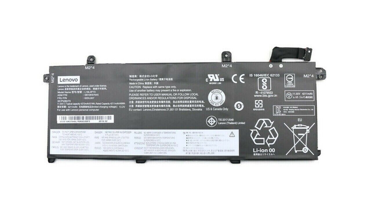 Lenovo ThinkPad T43s T490 T495 T14 P14 11.55V 51Wh Battery 02DL007, 5B10W13905