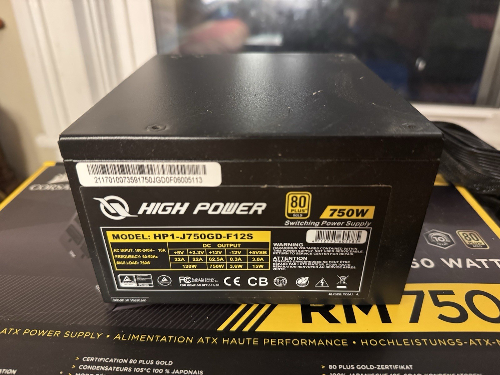 High Power HP1-J750GD-F12S 750W PSU 80 Plus Gold