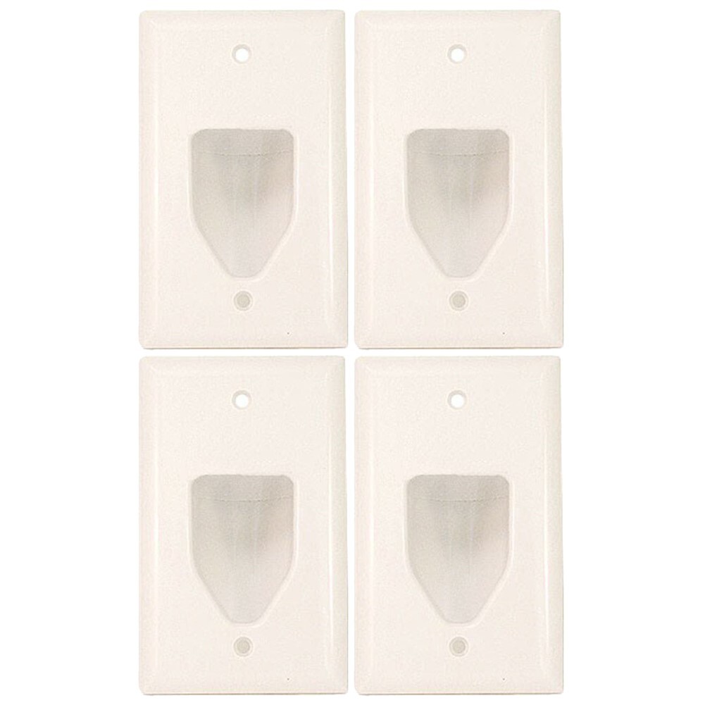 4 Pcs Recessed Low Voltage Wall Plate HDMI Audio Video Cable 1-Gang White